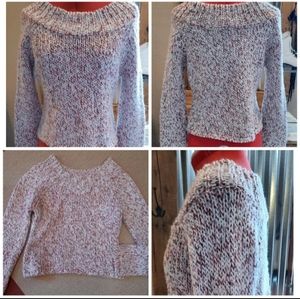 Chunky wide neck Sweater M red & white candy cane